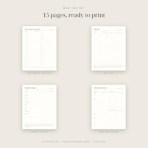 2026 Christmas Planner, Gift List, Budget, Dinner, Card (Instant Download) image 2