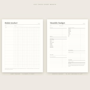 2027 Dated Planner Printable, Monthly Calendar, Habit Tracker, Budget Sheet (PDF Download) image 4