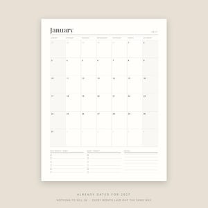 2027 Dated Planner Printable, Monthly Calendar, Habit Tracker, Budget Sheet (PDF Download) image 3
