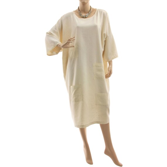 loose fitting occasion dresses Long sleeves loose fitting linen dress 4817 – Xiaolizi