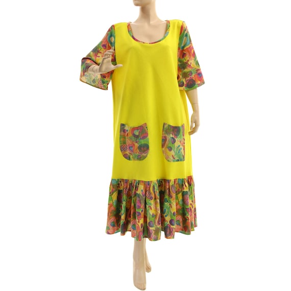 chinese dress ladies Bergamote 20 |Floral Linen Dress Green Ivy / S main image 0