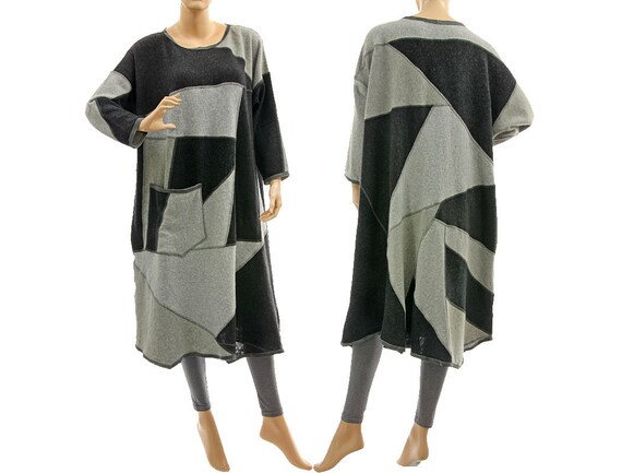 plus size gray sweater dress