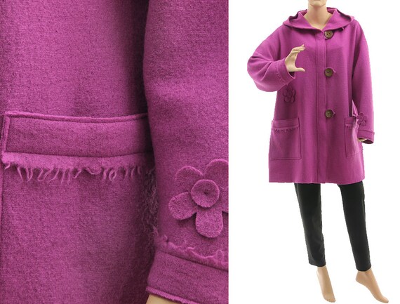 plus size purple coat
