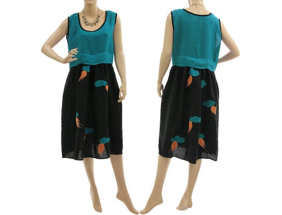 teal pinafore dress