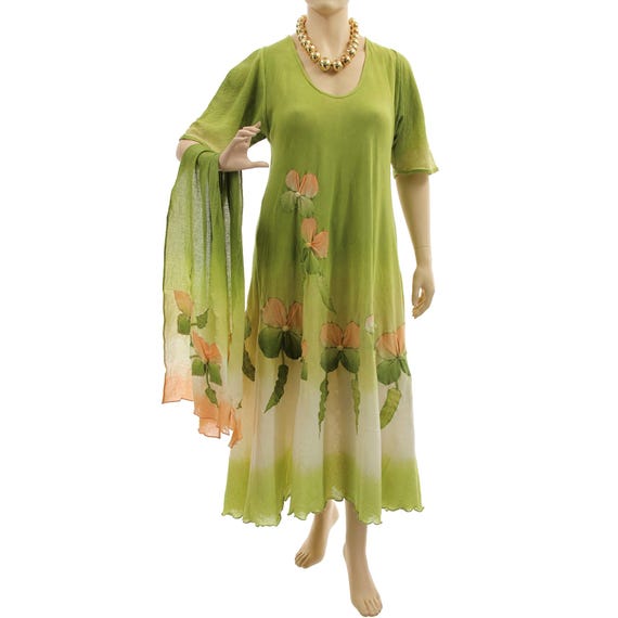 long green fall dress Fall Green Gardenia Cutwork Dress – Summer By Priyanka Gupta main image 0