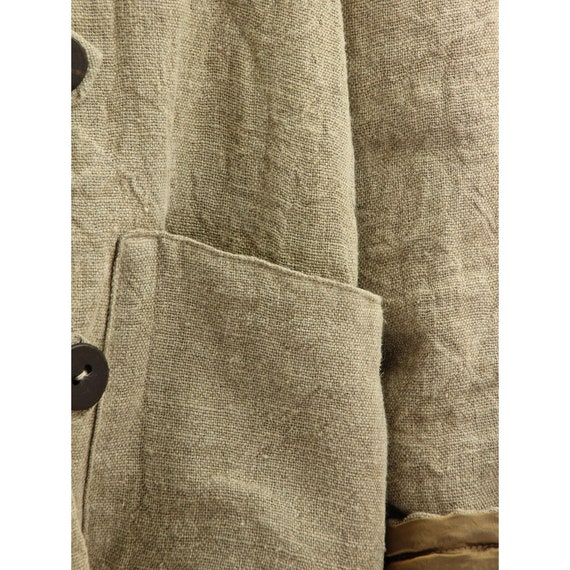 Plus Size Linen Jacket, Jacket in Natural Beige, Warm Lined