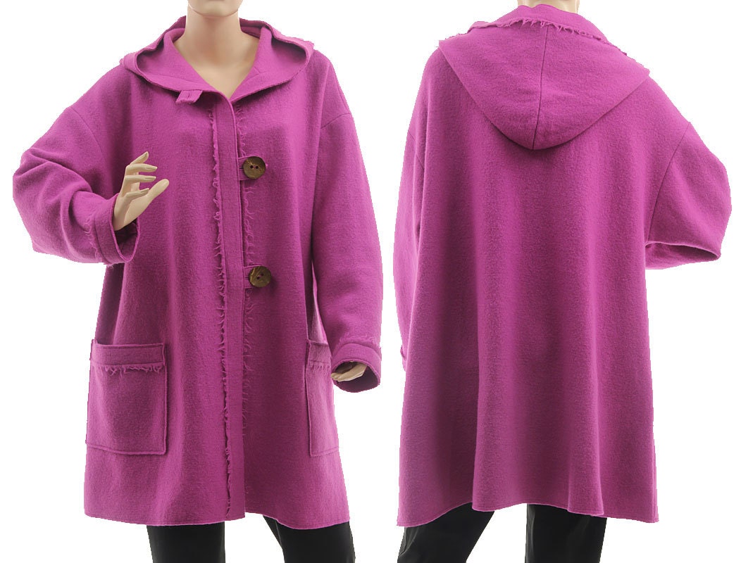 Hooded wool store jacket womens