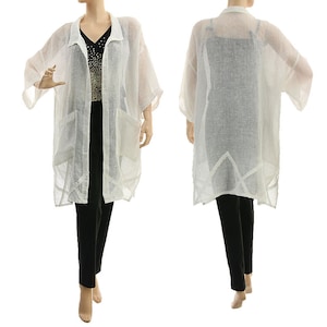 plus size white duster jacket