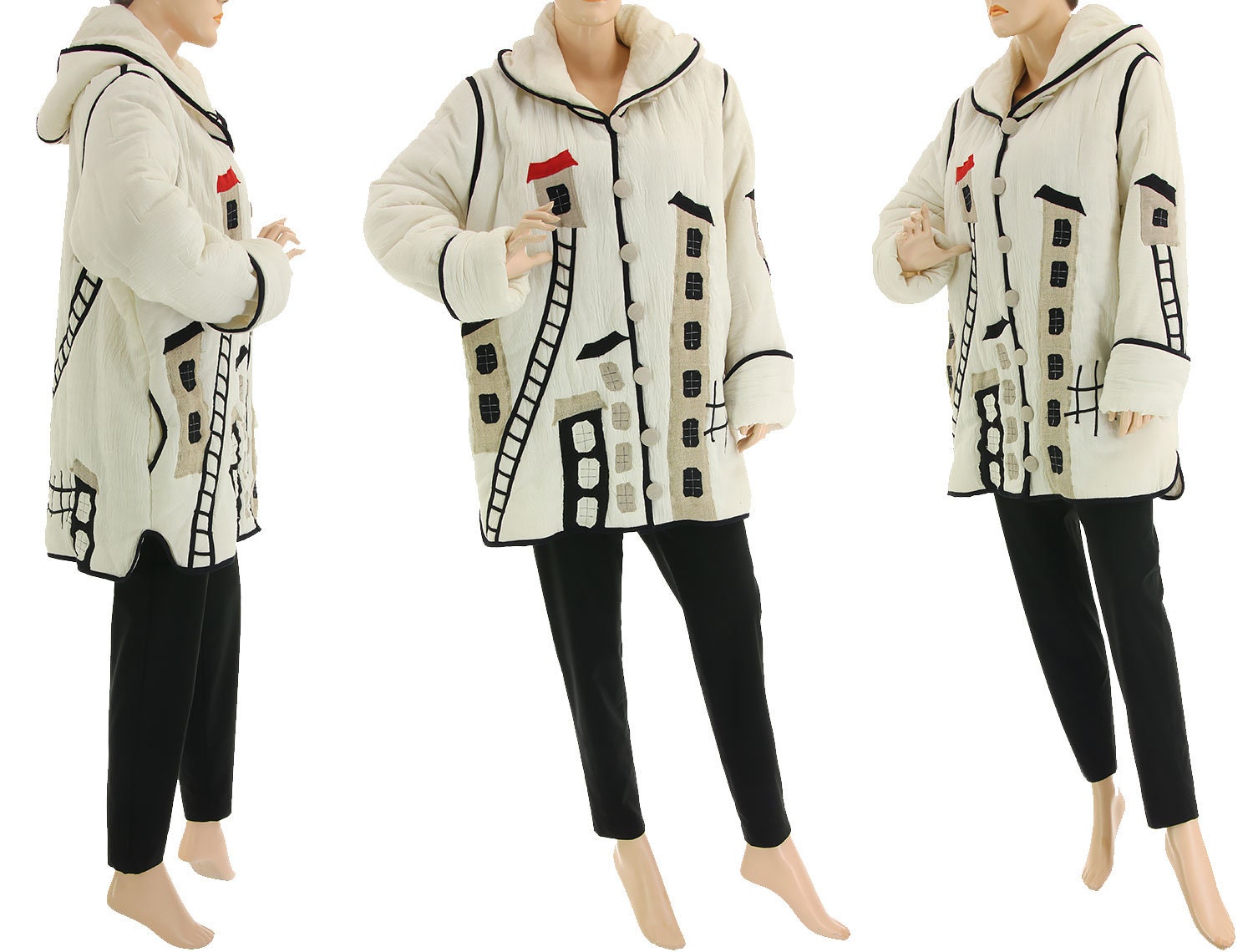 5249 Taba Hooded Plus Size Coat