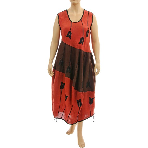 chinese dress ladies Linen Dress Samantha Long Summer Sleeveless Dress main image 1