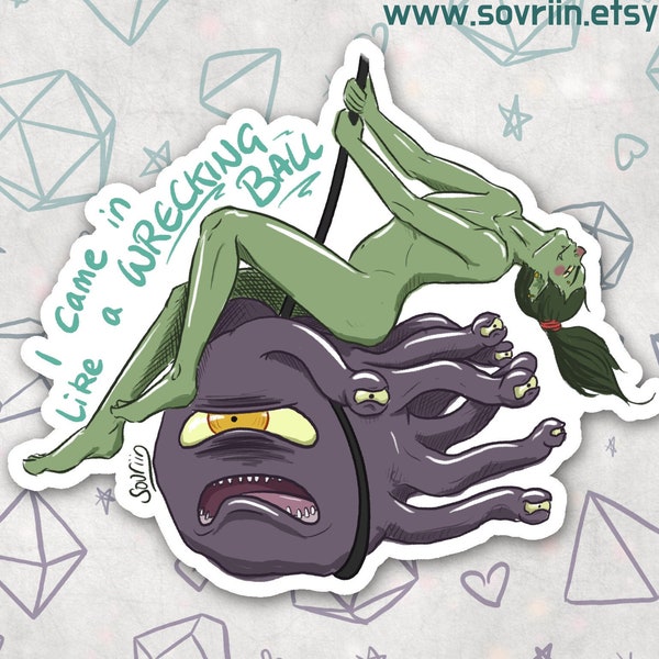 Any 4 Stickers! Funny Sexy Wrecking Ball Beholder Pinup Waterproof Vinyl Sticker