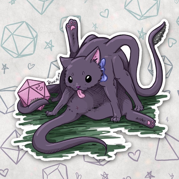 Any 2 Stickers! Adorable Dungeons and Dragons Displacer Beast Waterproof Vinyl Sticker