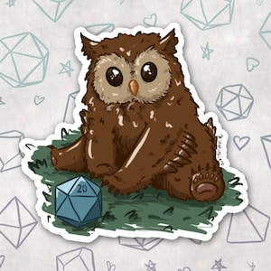 Any 5 Stickers! Adorable Dungeons and Dragons Baby Owlbear Waterproof Vinyl Sticker