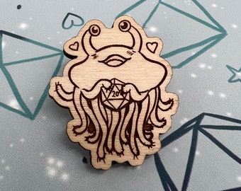 Adorable pin de madera Flumph de Dungeons and Dragons, pin de DnD, regalo para jugadores