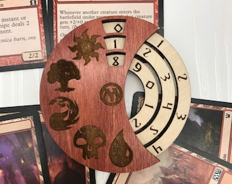 Wooden 3 Digit MTG Life Counter, Radial HP Tracker