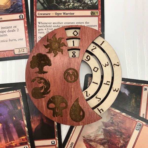 Wooden Radial 3 Digit MTG Life Counter, MTG HP tracker, DnD Tracker, Gifts for Geeks, Life Gain Deck