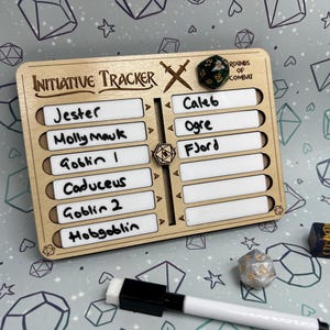 Initiative Tracker, Dungeons and Dragons, Dnd Tracker, Pathfinder, Roll for Initiative, Game Tracker, Gift for Dungeon Masters, DM gift