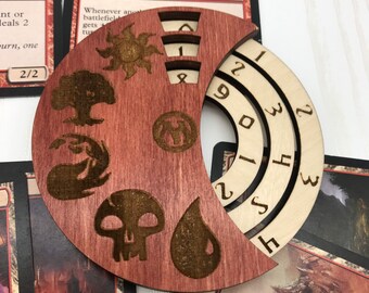 木製3桁MTGライフカウンター、放射状HPトラッカー - Etsy 日本