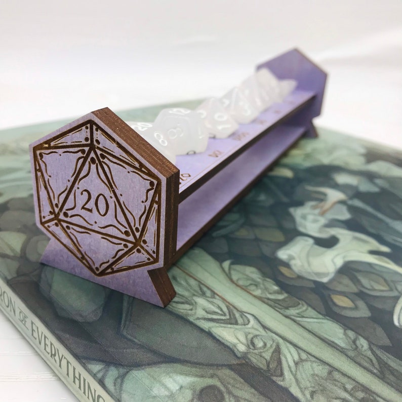 Dungeons and Dragons Dice Holder, Polyhedral Dice Holder, D20 Design, WITH Labels, Gifts for Geeks, DnD Dice, TTRPG, Pathfinder 