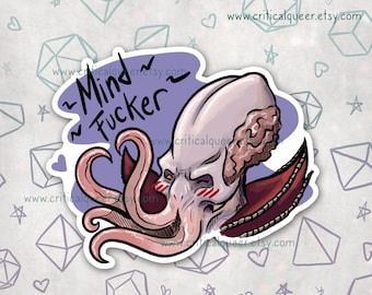 Mindfucker sticker, mindflayer sticker, Dnd, BG3, Illithid sticker, Baldurs gate 3 Sticker, Vinyl sticker, Dungeons and Dragons Sticker