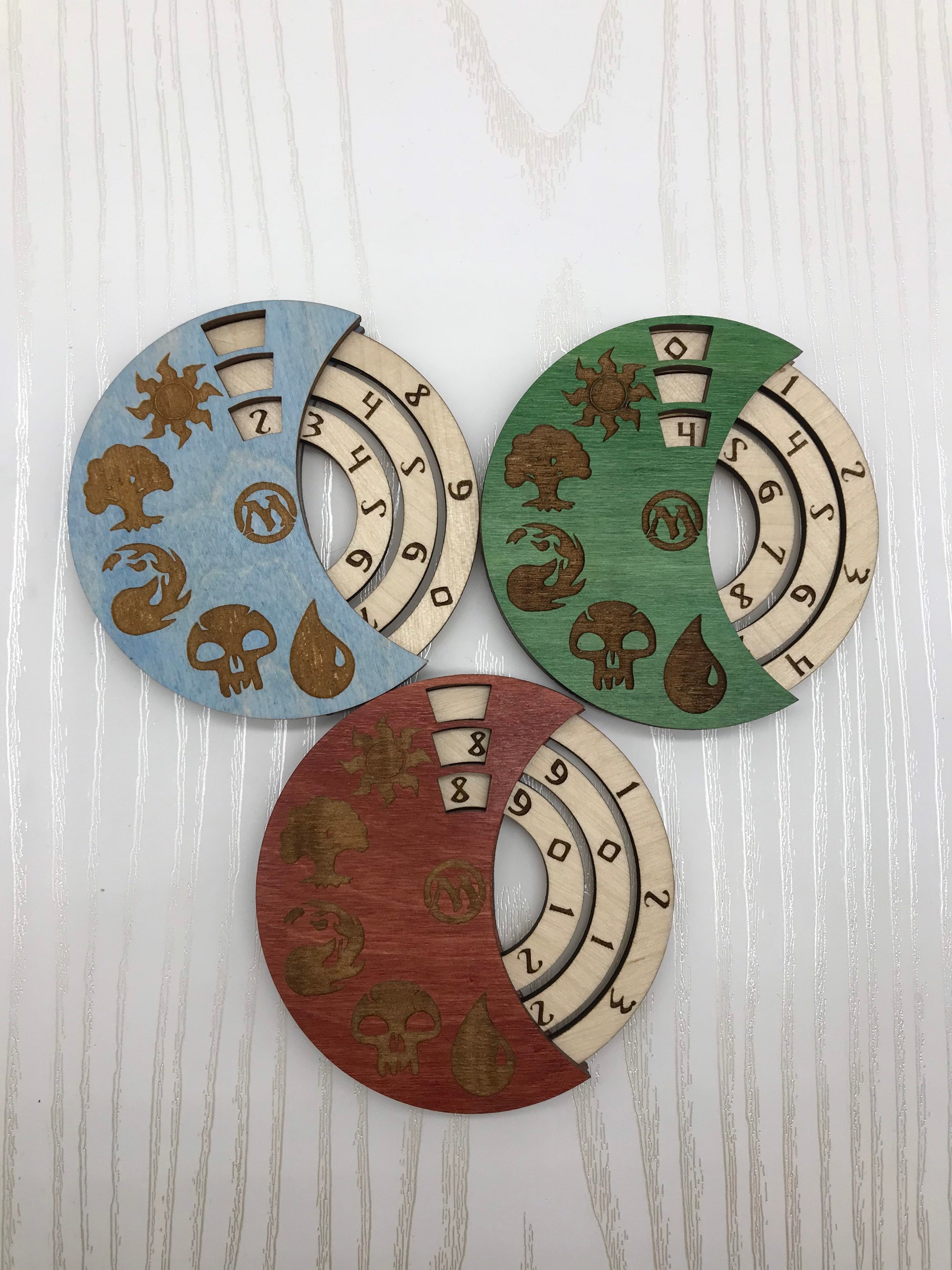 MTGライフゲージ Wooden Radial 3 Digit MTG Life Counter, MTG HP Tracker, Dnd