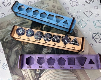 D&D Dice Holder: Polyhedral Dice Organizer with Labels