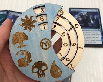 Wooden Radial 3 Digit MTG Life Counter, DnD HP Tracker