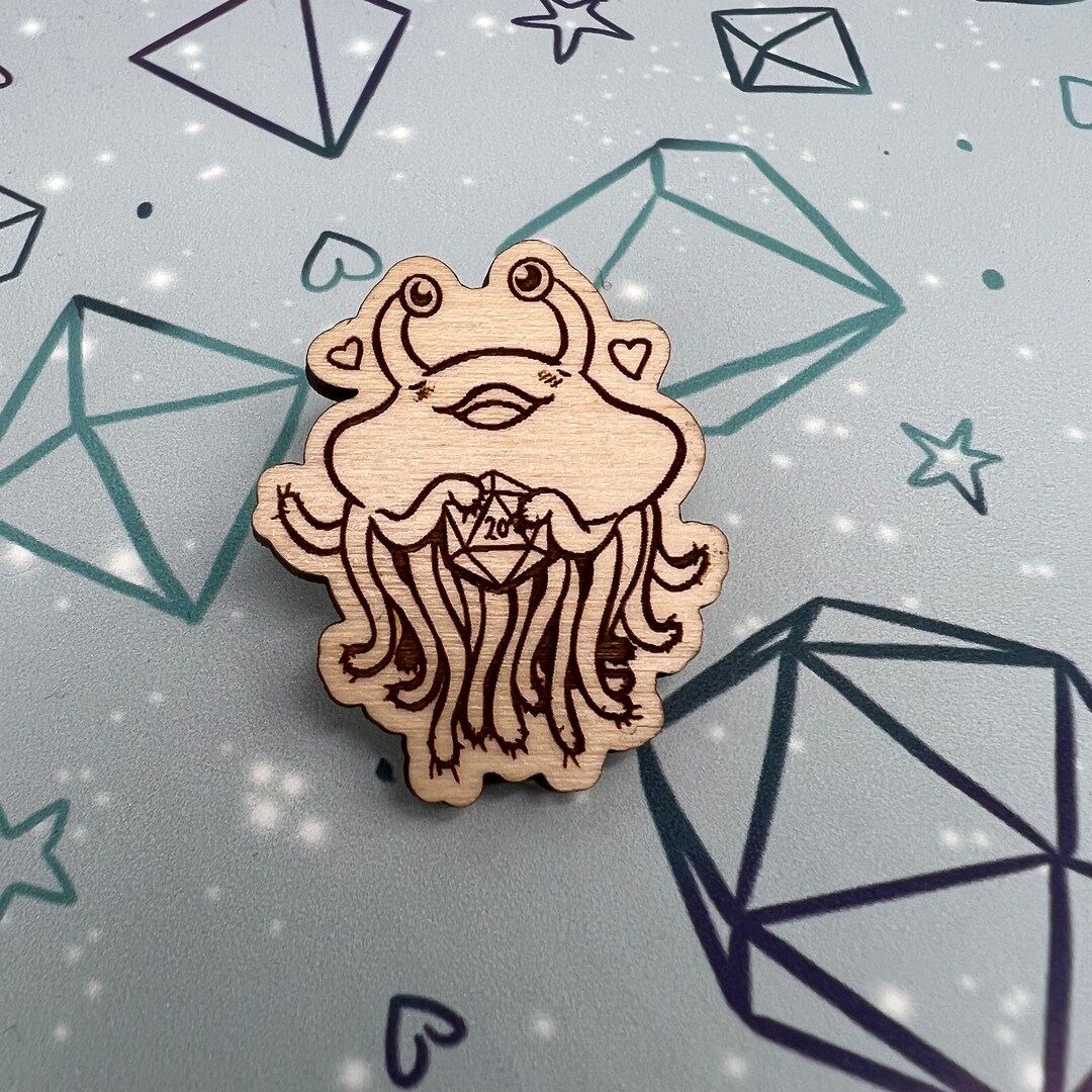 Adorable Dungeons and Dragons Flumph Wooden Pin Badge, Dnd Pin, Gift ...