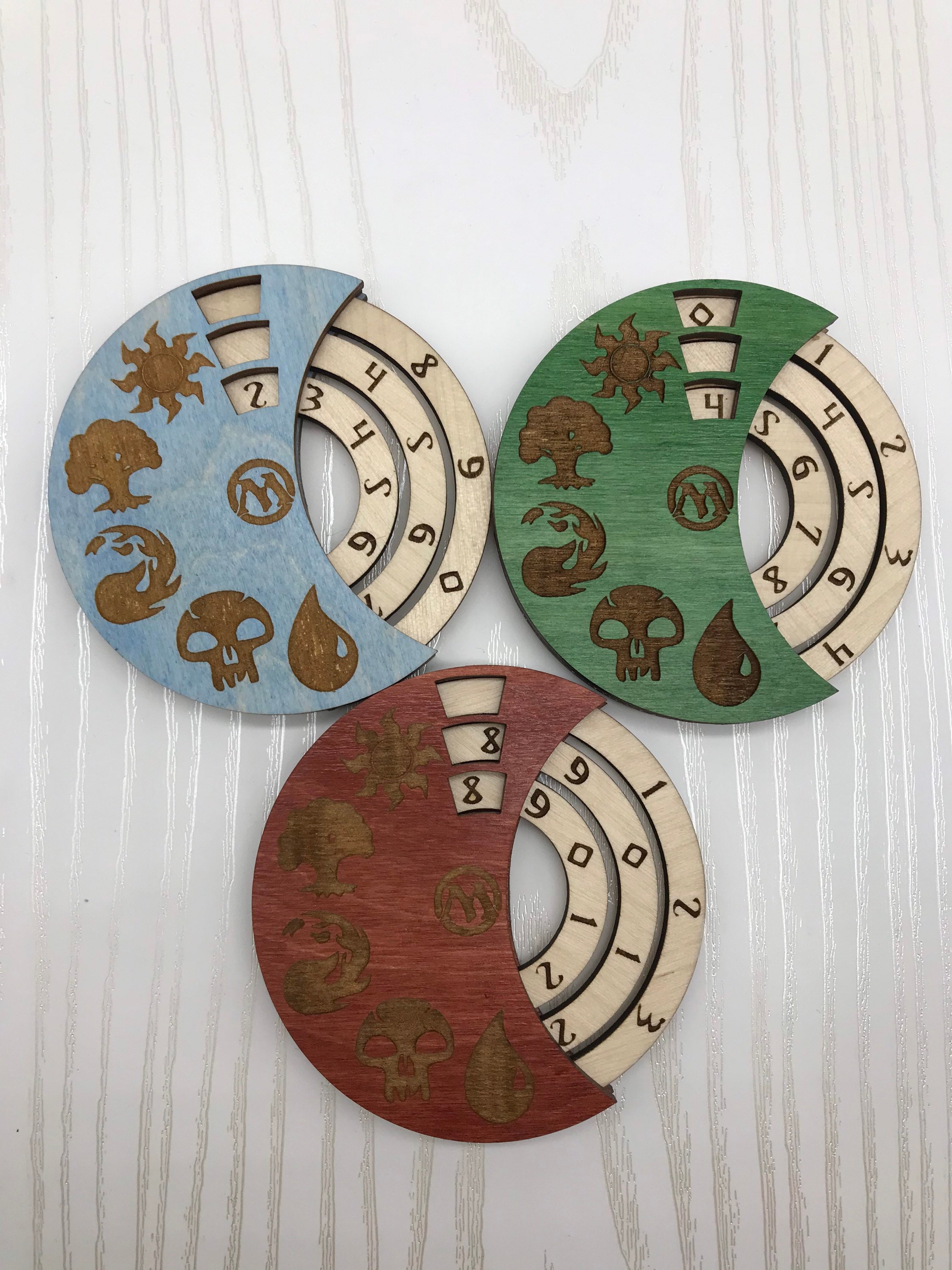 Wooden Radial 3 Digit MTG Life Counter, MTG HP Tracker, Dnd