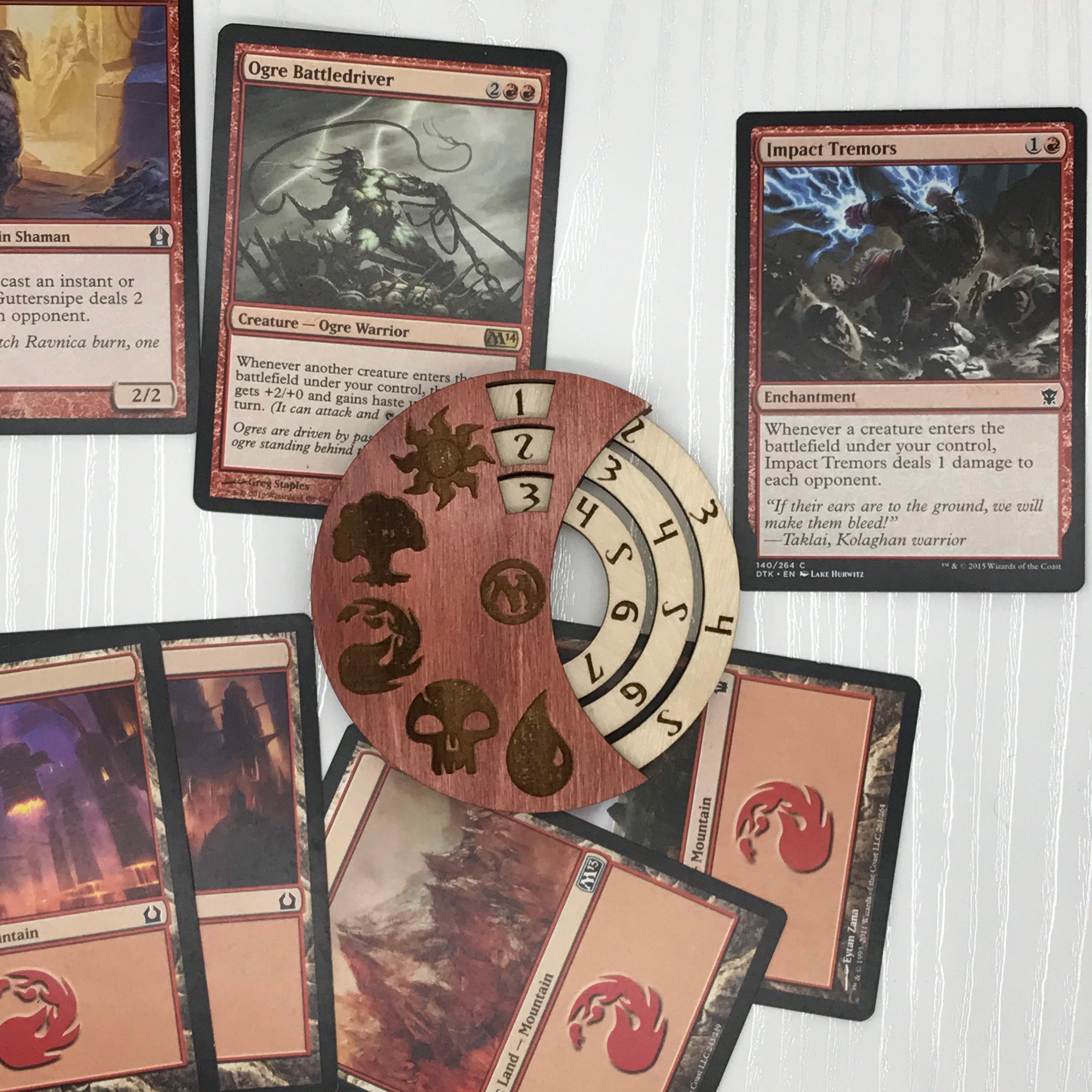 Wooden Radial 3 Digit MTG Life Counter, MTG HP Tracker, Dnd