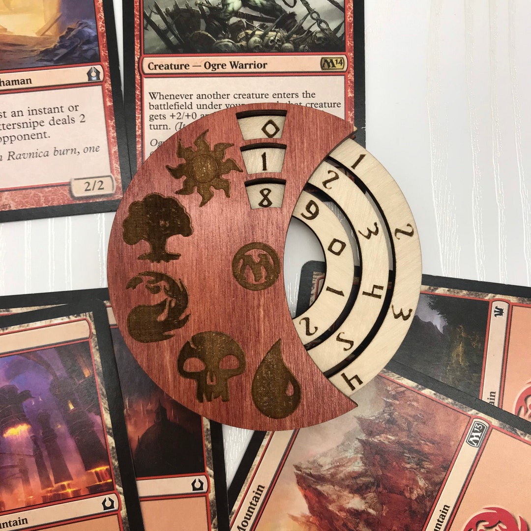 Wooden Radial 3 Digit MTG Life Counter, MTG HP Tracker, Dnd