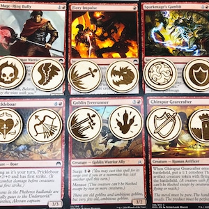 MTG Ability Counters, Magic the Gathering, Game counters, MTG Tracker, Engraved Wooden Game Token, Gift for MTG Nerds