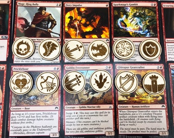 MTG-vaardigheidstellers, gegraveerde berkenhouten tokens, gamecadeau