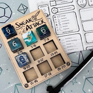 Wooden Rogue Sneak Attack Tracker, Dungeons and Dragons, DnD Tracker, DnD Accessory, TTRPG tracker, Pathfinder