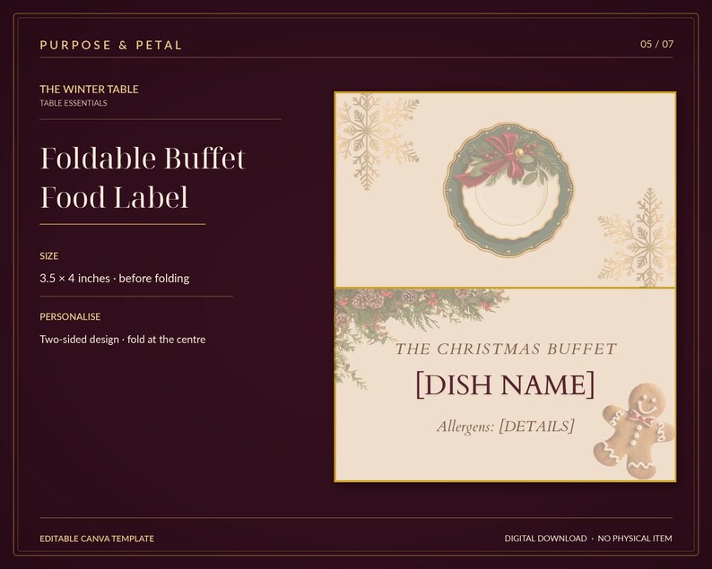 Christmas Table Stationery Bundle | Editable Canva Menus, Place Cards ...