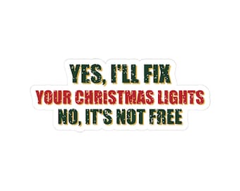 Funny Electrician Christmas Lights Sticker, Electrician Gift Accessory