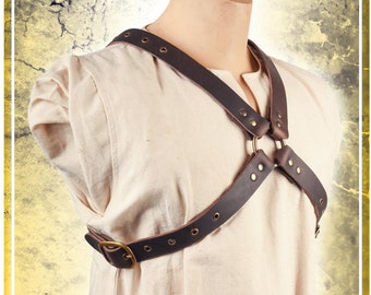 Harness in X - Leather accessorie for LARP combat