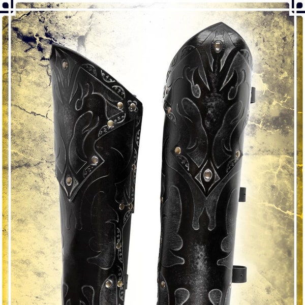 Assassin Greaves - Armadura de cuero para LARP y Cosplay