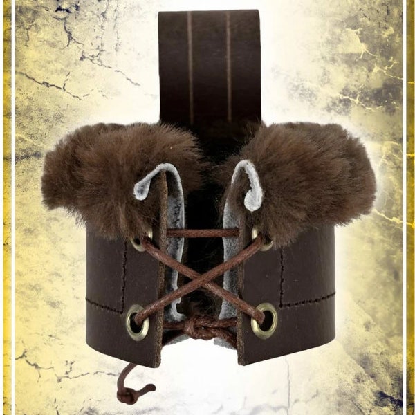 Scabbard with Fur for Axes and Maces - Leather Accessory for LARP and Cosplay