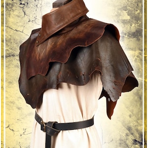 Hunter's High Collar Brown Leather Armor for LARP and Cosplay image 4