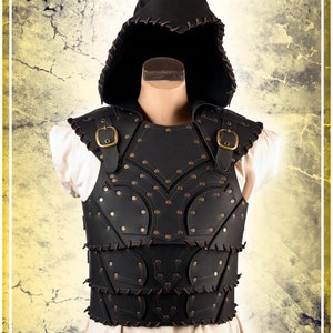 Articulated Scoundrel Leather Armor with Hood - Leather Armor for LARP and Cosplay