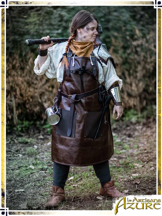 Blacksmith Apron Leather Outfit for LARP and Cosplay Etsy