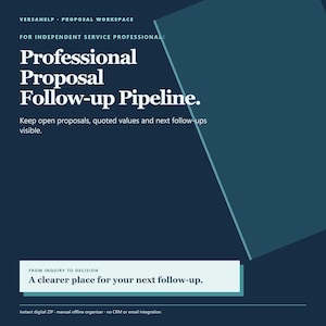 Professional Proposal Follow-up Pipeline | Offline Lead and Quote Tracker | VersaHelp