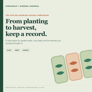 Garden Season Planting & Harvest Log | Offline Garden Record Tool | VersaHelp