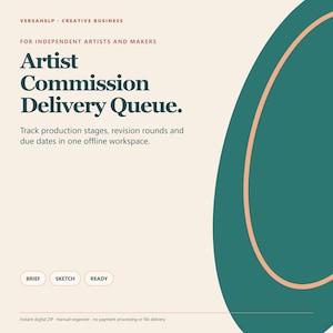 Artist Commission Delivery Queue | Offline Commission Stage and Due Date Tracker | VersaHelp