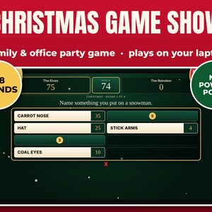 Christmas Party Game Show for Laptop, 108 Rounds, No PowerPoint, Family and Office Holiday Game image 1