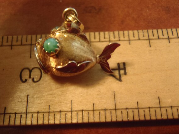 SPRING SALE Large Italian 18K Gold Fish Pendant o… - image 2