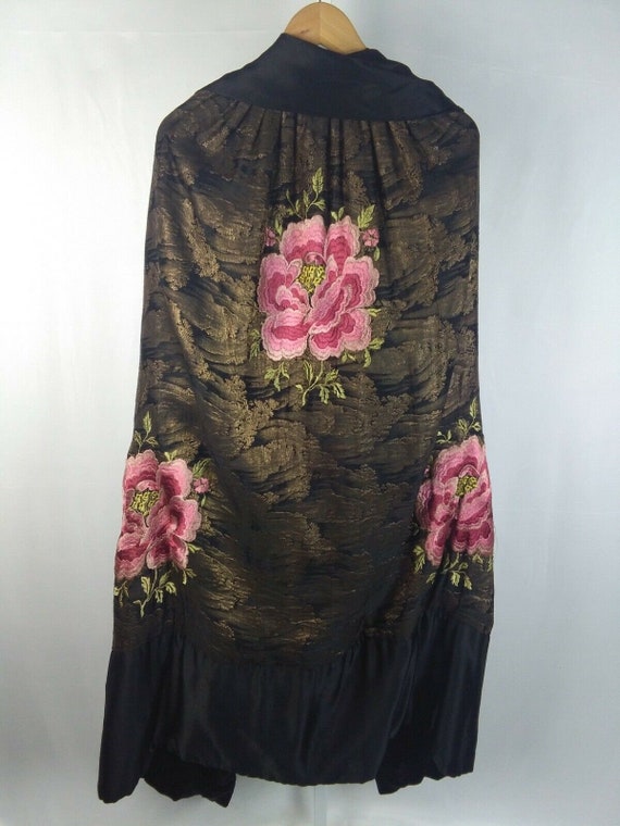 Antique 1920'S Designer EMBROIDERED Silk Velvet OP