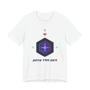 Neon Hexagon Ornament Christmas T-Shirt, Nova OS Hex Logo, Deck The Hex, Techie Holiday, Nerd Xmas