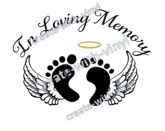 BABY In Memory of SVG file - Cameo, Cricut, file SVG ricamo, decalcomania commemorativa - perdita del bambino - memoria amorevole